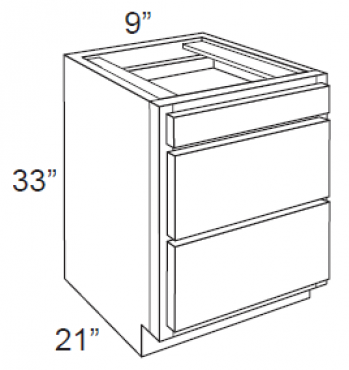 Cayenne Cognac 9" Vanity with 3 Drawers